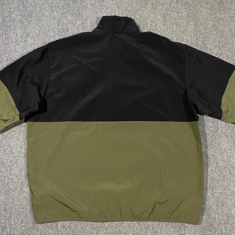 Adidas Future Icons 3-Stripes Woven 1/2 Zip Windbreaker Adult L Green Black